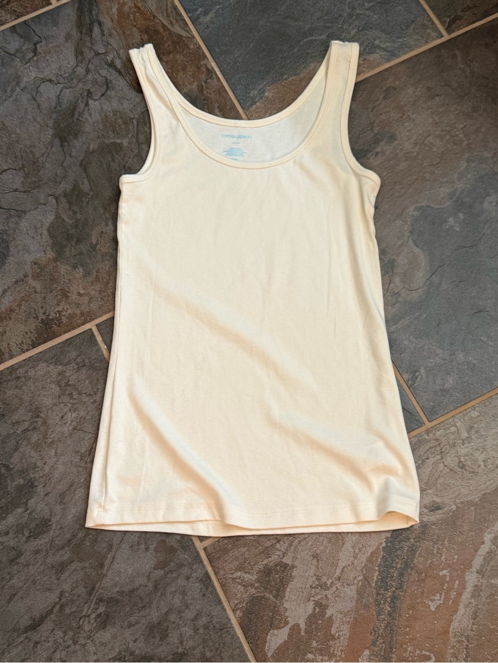 Cynthia Rowley Cream Scoop Neck Tank Top